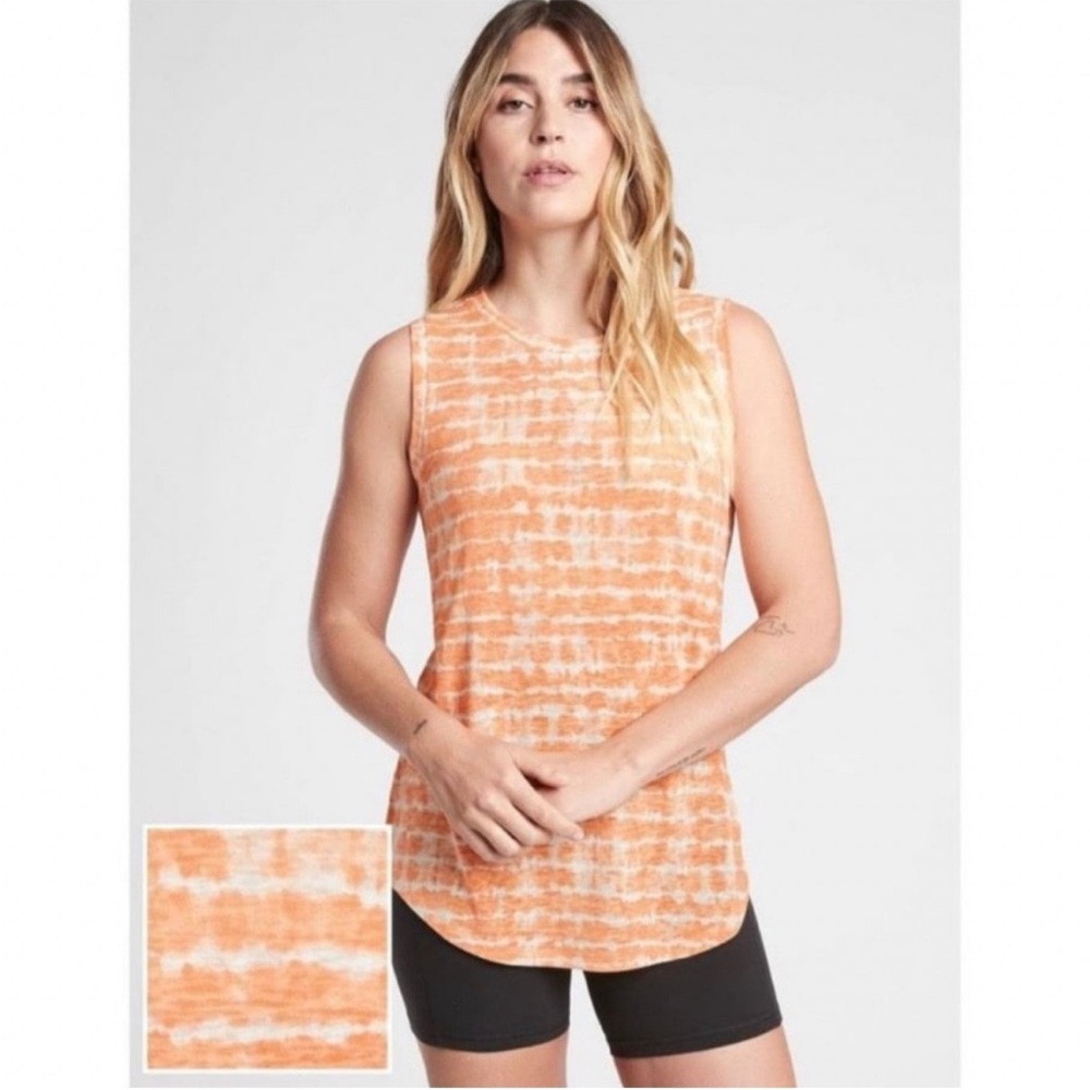 Athleta Breezy Orange Sunset Tie Dye
Modal Tank Top